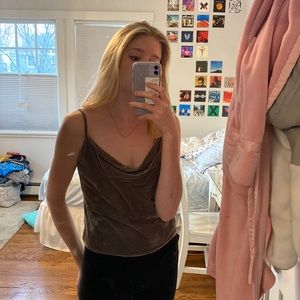 Banana Republic velvet cowl neck tank